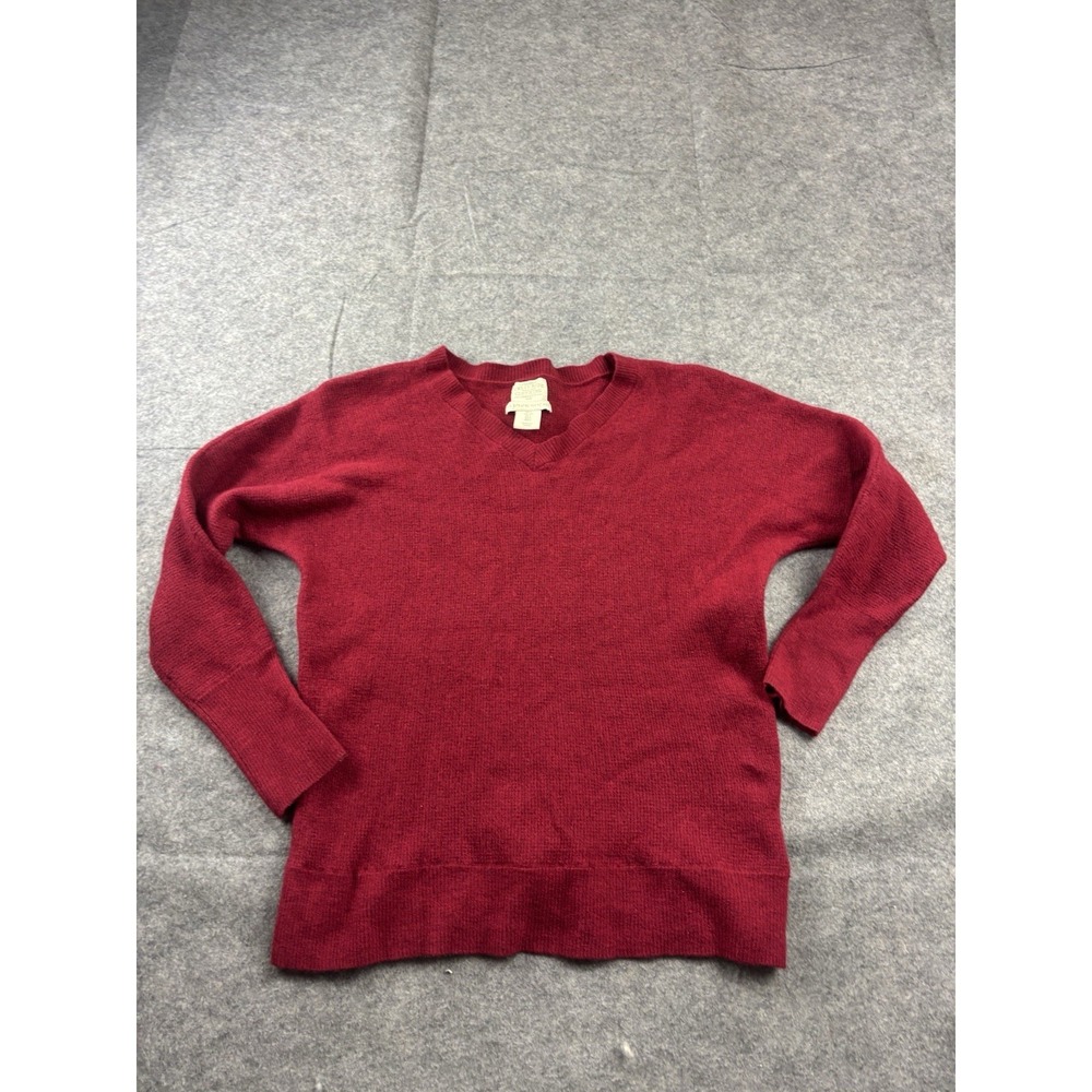 Telluride Clothing Company Women S 100% Fine Merino Wool Red V Neck Sweater Prep